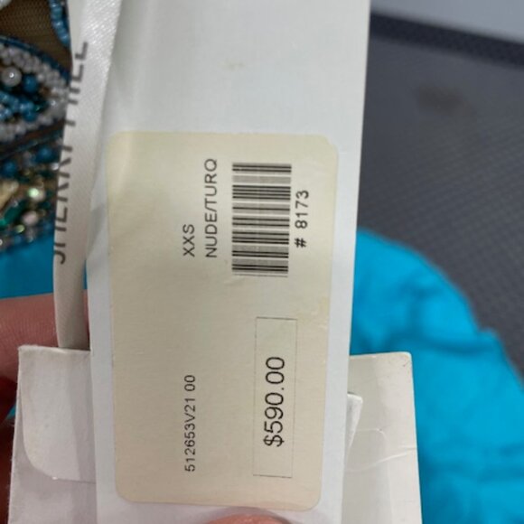 Sherri Hill Formal Dress Style 50076 Turquoise Size 0, NWT - Picture 6 of 12